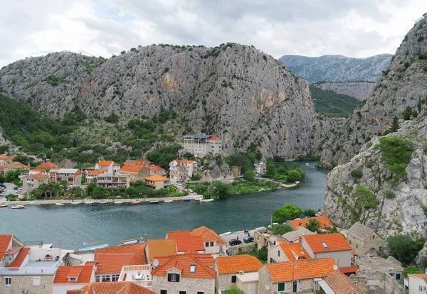 Beautiful Summer View Omis Town Cetina River Croatia — Stock Photo, Image