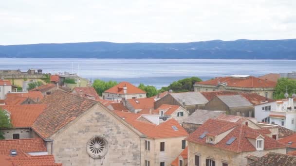 Hermosa Vista Verano Casco Antiguo Omis Croacia — Vídeo de stock