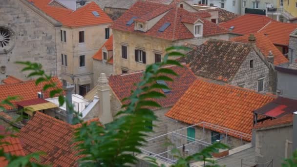 Летний Вид Старый Город Омис Хорватии — стоковое видео