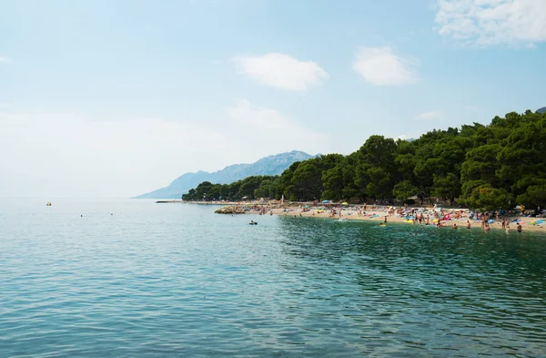 Beautiful Beach People Mediterranean Sea — Stock Photo, Image