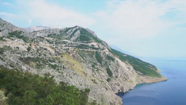 Berge Und Meer Die Küste Des Mittelmeeres — Stockvideo