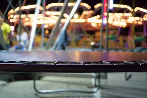 Cama Elástica Bungee Parque Atracciones Por Noche —  Fotos de Stock