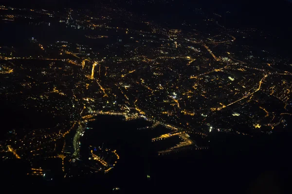 Vista Aérea Noturna Cidade Split Croácia — Fotografia de Stock Grátis