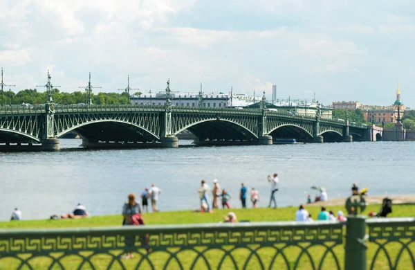 Троицкий Мост Через Неву Санкт Петербурге — стоковое фото