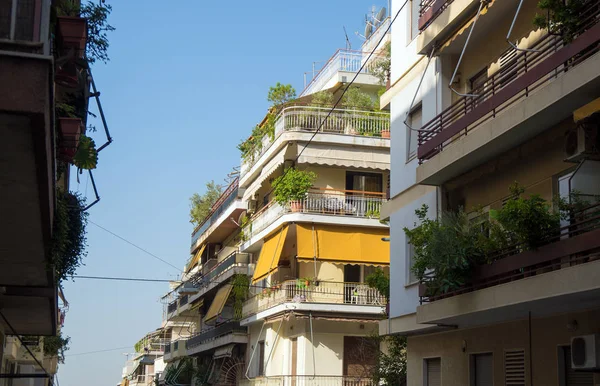 Typical greek street in Athens in Greece.