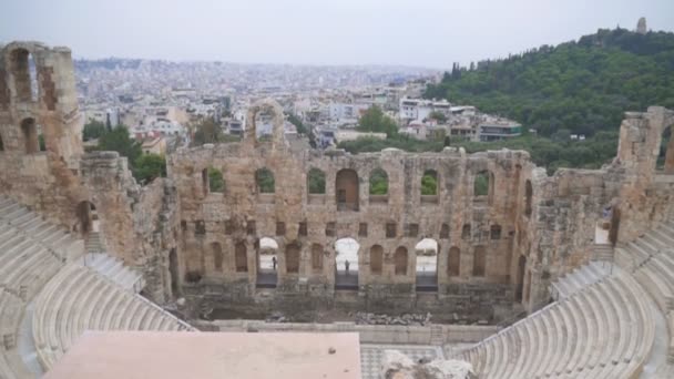 Odeon Des Herodes Atticus Oder Herodeon Athen — Stockvideo
