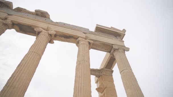 Antico Eretteo Nell Acropoli Ateniese — Video Stock