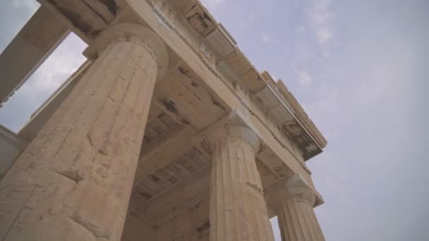 Oude Propylaea Atheense Akropolis — Stockvideo