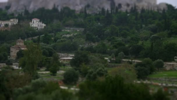 Utsikt Över Akropolis Hill Aten Grekland — Stockvideo