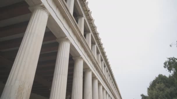 Stoa Columnas Attalos Atenas Grecia — Vídeo de stock