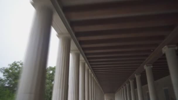 Colonne Stoa Attalos Atene Grecia — Video Stock