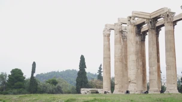 Tempel Van Olympische Zeus Athene Griekenland — Stockvideo