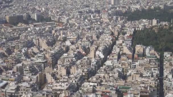 Vista Aérea Tejados Casas Atenas Grecia — Vídeo de stock