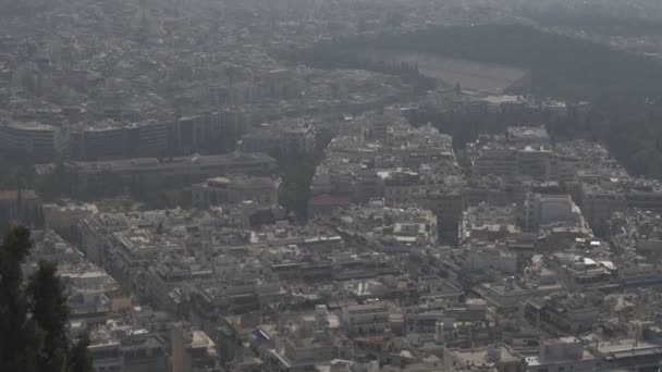 Αεροφωτογραφία Στις Στέγες Και Σπίτια Στην Αθήνα Ελλάδα — Αρχείο Βίντεο