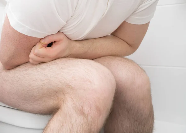 Hombre Sentado Que Sufre Diarrea —  Fotos de Stock