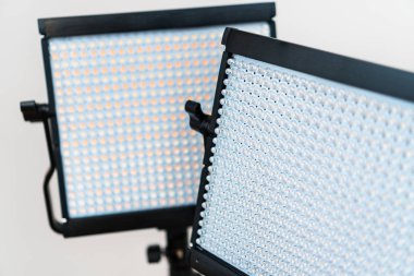 Yakın çekim görünümünü led lambalar. Video ışığı.