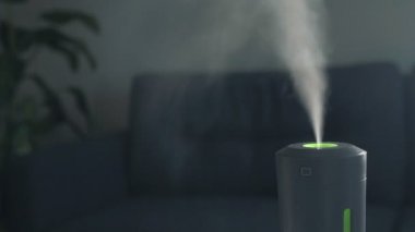 Evde elektrikli hava nemlendirici. Metin için yer.