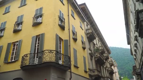 Typisch Italiaanse Straat Como Stad Italië — Stockvideo
