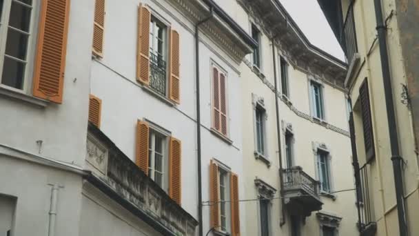 Calle Típica Italiana Ciudad Como Italia — Vídeo de stock