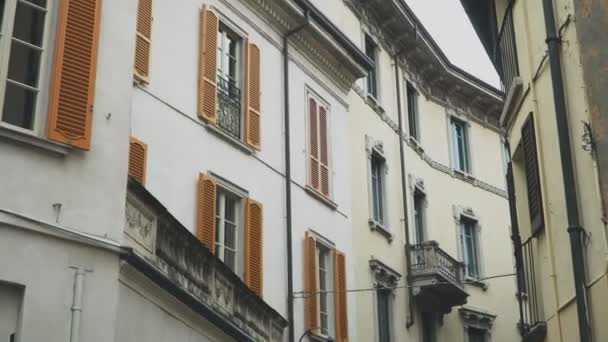 Typisch Italiaanse Straat Como Stad Italië — Stockvideo
