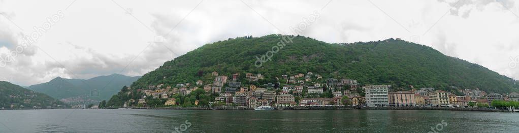 Brunate mountain view from the Como lake.