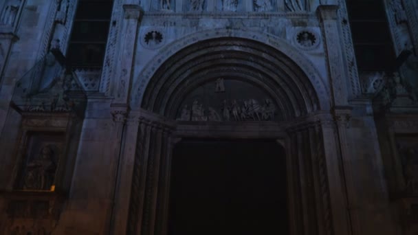 Cattedrale Cattolica Romana Della Città Como Notte — Video Stock