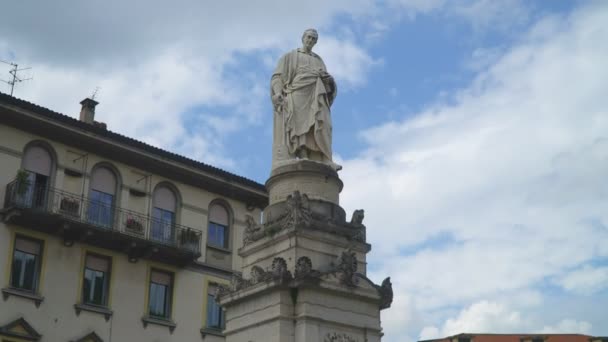 Alessandro Volta Statue Como Town Italy — Stockvideo