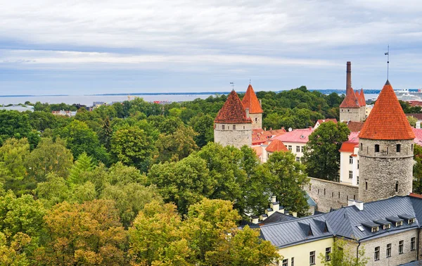 Fortifications in old Tallinn, Estonia. Top view. — Stock Photo, Image