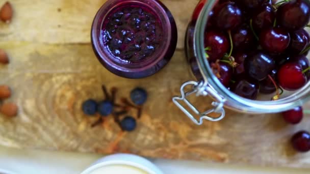 Healthy Breakfast Oat Flakes Porridge Toasts Fruits — Stock Video