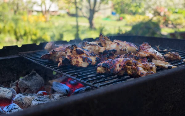 Grill Season Open Grilled Turkey Backyard — Stock Photo, Image