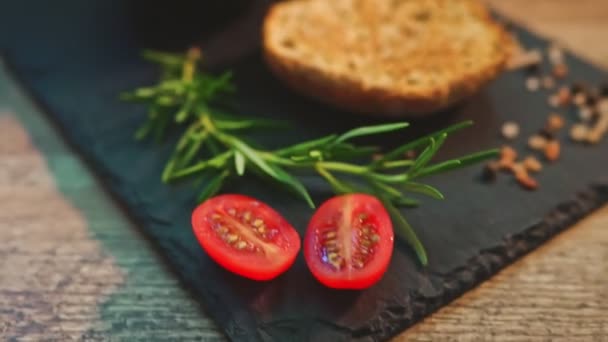 Sopa Tradicional Gazpacho Tomate Frío Español — Vídeo de stock