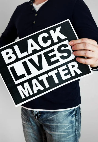 Man Holding Black Lives Matter Sign — Stock Photo, Image