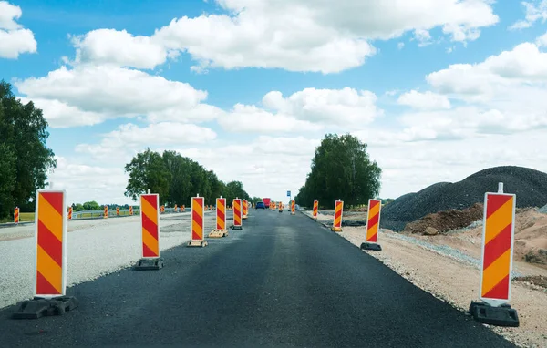 Équipement Lourd Fonctionne Dans Les Airs Reconstruction Routière — Photo