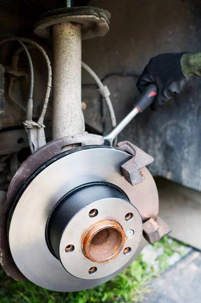 Repairing Car Disc Brake System — Stock Photo, Image