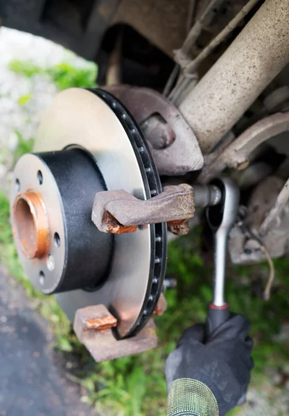 Repairing Car Disc Brake System — Stock Photo, Image