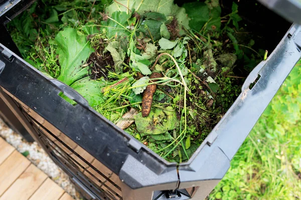 Drinnen Kompostbehälter Freien — Stockfoto