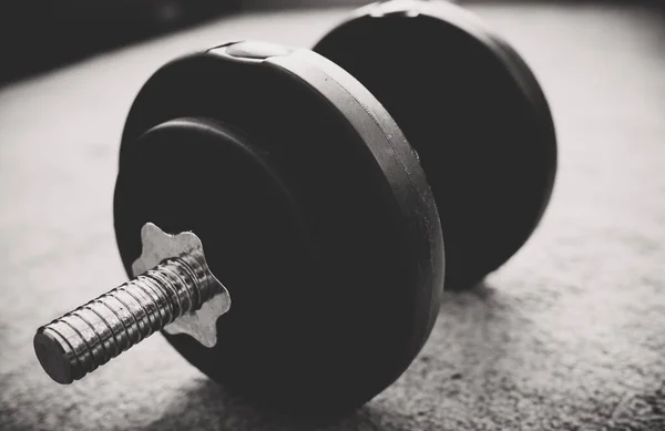 Ρυθμιζόμενο Dumbbell Πλάκα Ασπρόμαυρη Φωτογραφία — Φωτογραφία Αρχείου