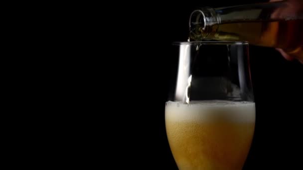 Homem Deitar Cerveja Copo Lugar Para Seu Texto — Vídeo de Stock