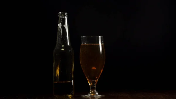 Freshly Opened Beer Bottle Glass — Stock Photo, Image