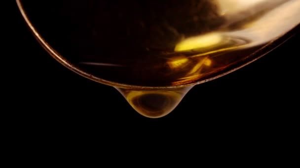 Gota Aceite Oliva Gotea Cuchara — Vídeo de stock