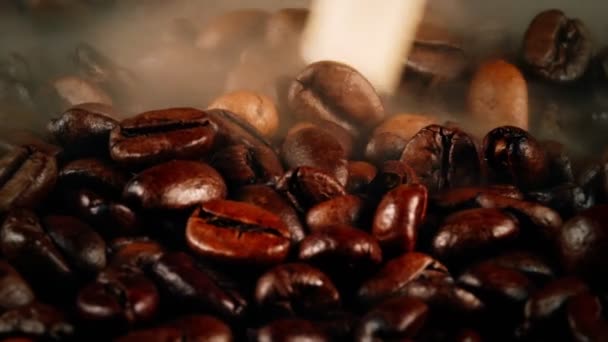 Stekning Kaffebönor Kokplatta — Stockvideo