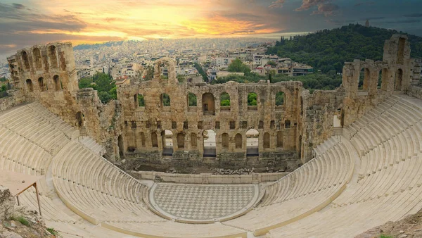 Odeon Herodes Atticus Herodeon Atenas —  Fotos de Stock
