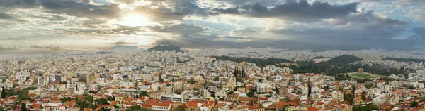 Vista Panoramica Tetti Case Atene Grecia — Foto Stock