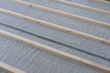 çevre dostu ahşap döşeme döşeme-beton bir günlük montajı