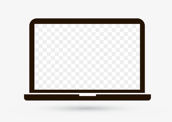 Laptop képernyő elszigetelt lapos ikon Pc számítógép — Stock Vector