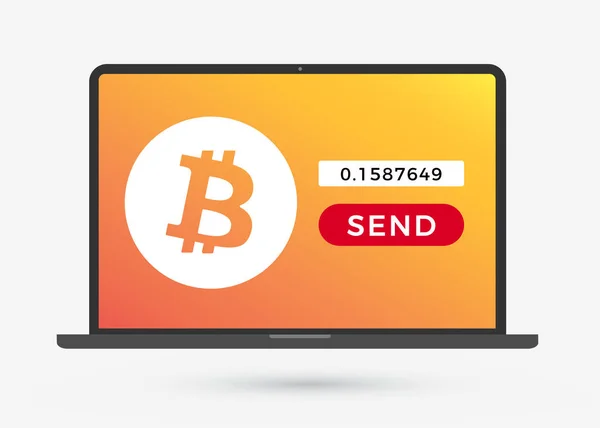 Bitcoin Wallet Transacción - envío de bitcoins — Archivo Imágenes Vectoriales