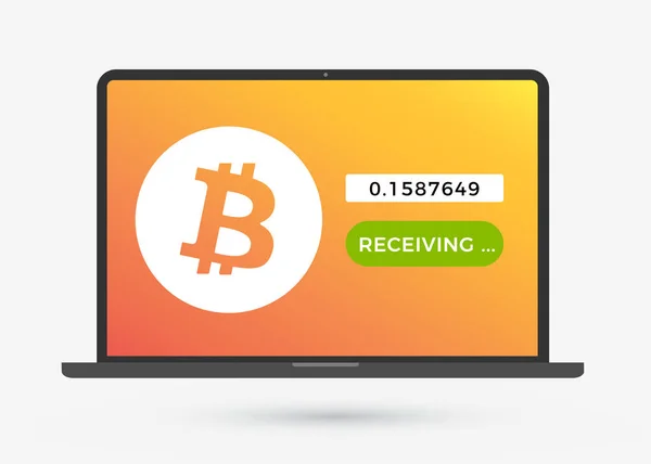Bitcoin Wallet Transaction Recibir Obtener Bitcoins Billetera Digital Línea Con — Archivo Imágenes Vectoriales