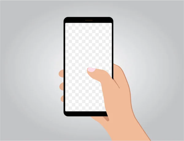 Mobile phone in flat style with transparent screen — Stock Vector