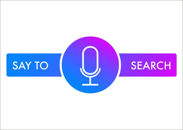 Voice search recognition concept flat icon and sound assistant illustration — Stock Vector