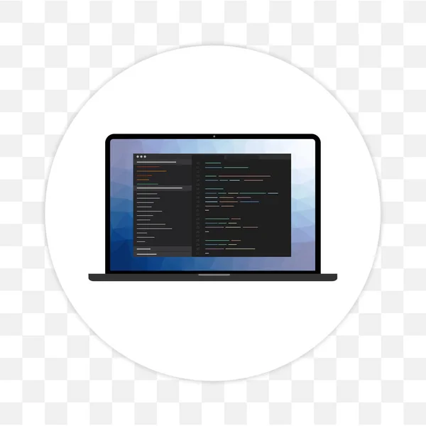 Linguagem de programação e ícone de desenvolvimento web . — Vetor de Stock